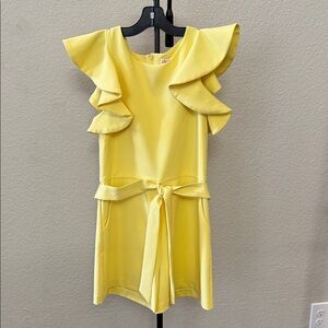 Yellow Ruffle Sleeve Romper